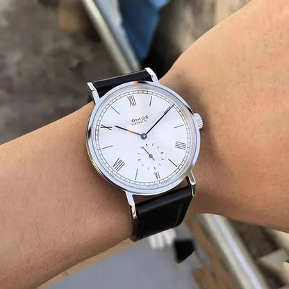 Men's 38mm automatic mechanical watch suitable for Seagull ST1701 self-winding movement, waterproof transparent back wristwatch.