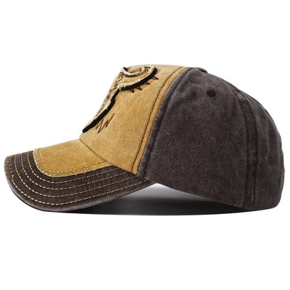 Hip Hop Vintage vypraná džínsová bejzbalová čiapka Casquette Homme s výšivkou býčej hlavy Y2k Snapback Dad Hats pre ženy a mužov