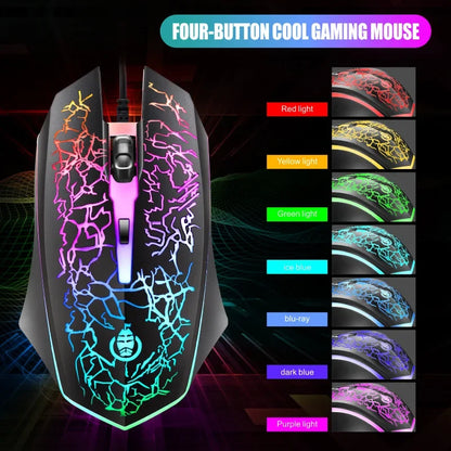Combo de teclado y ratón gaming con cable para ordenador de sobremesa, teclado retroiluminado con luz LED y sensación mecánica
