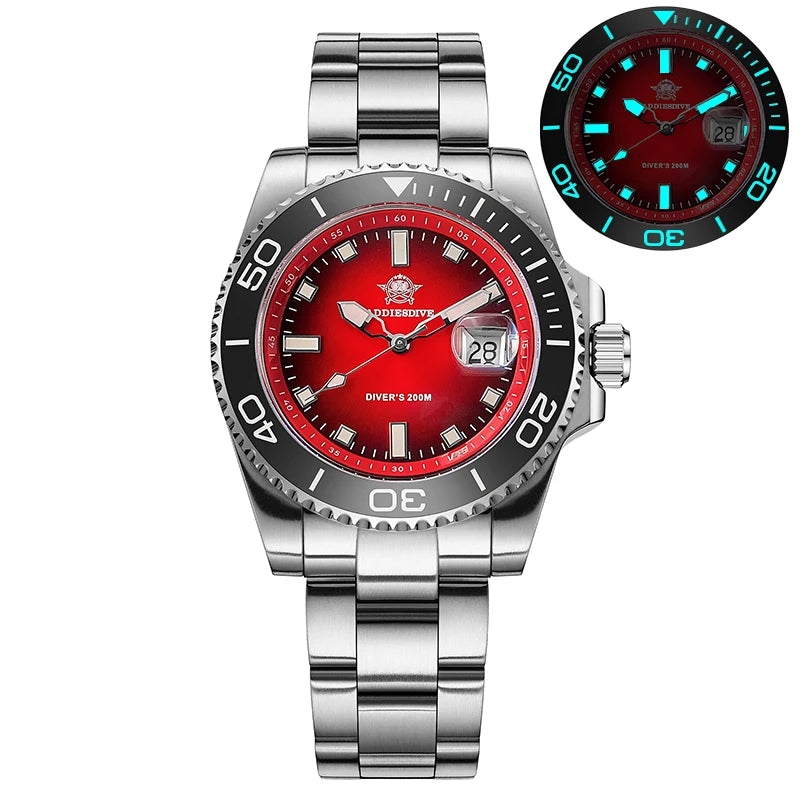 ADDIESDIVE AD2089 NEW Sports Watches Men's 41mm Quartz Watch Colorful Rotatable Bezel BWG9 Luminous 200m Waterproof Diving Watch