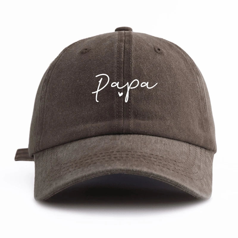 1 ks PAPA Print – vypraná bejzbalová čiapka, klasická, ležérna, retro, nastaviteľná, ľahká, s ochranou proti slnku, univerzálna čiapka pre vodičov na každodenné nosenie