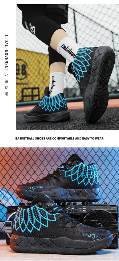 Three-ball generation Lamelo Ball basketball shoes Yin-yang high-top practical youth student basketball shoes men's sports shoes