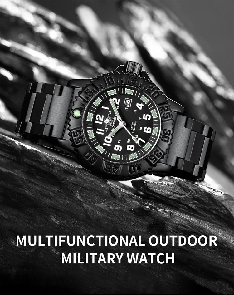 ADDIESDIVE 2023 Men's Sports Watch Military Sports Luxury Rotating Bezel Luminous Watch Nylon Strap 50m Waterproof Quartz Watch