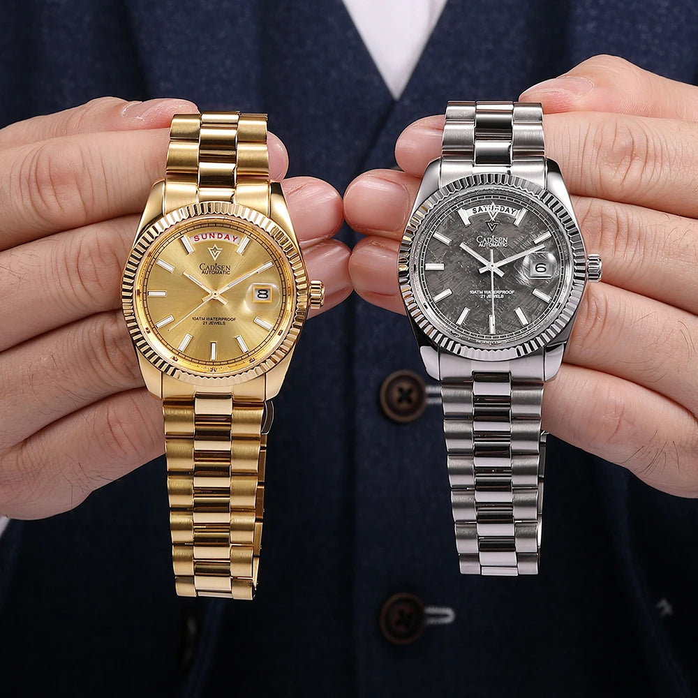 CADISEN DD40 Herrenuhr – luxuriöse Automatikuhr für Herren, AR-Saphirglas, mechanische Armbanduhr für Herren, 10Bar, MIYOTA 8285 Uhrwerk, neu 2023