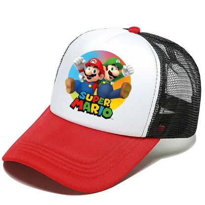 Mario – ležérne bejzbalové slnečné čiapky – akčné univerzálne polyesterové čiapky – detské – pre vodičov nákladných vozidiel – doplnky pre dospelých – nastaviteľné – anime príslušenstvo