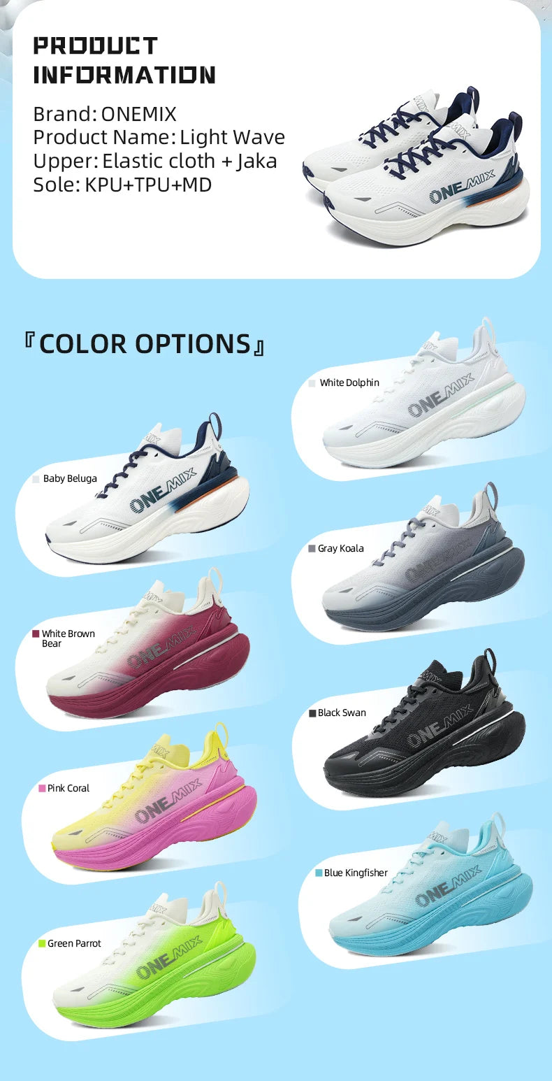 Chaussures de jogging ONEMIX : baskets unisexes légères, résistantes à l'usure, tendance, pour le sport et le fitness