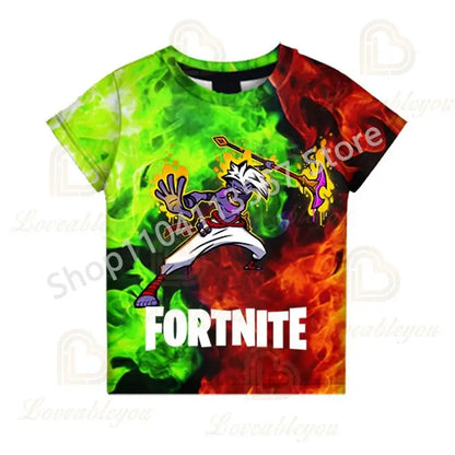 2PCS Suits F-Fortnited Victory 3D T-shirt Shorts Kids Tops Girls Boys Battle Royale Clothes Harajuku Tees Hero Children T Shirt