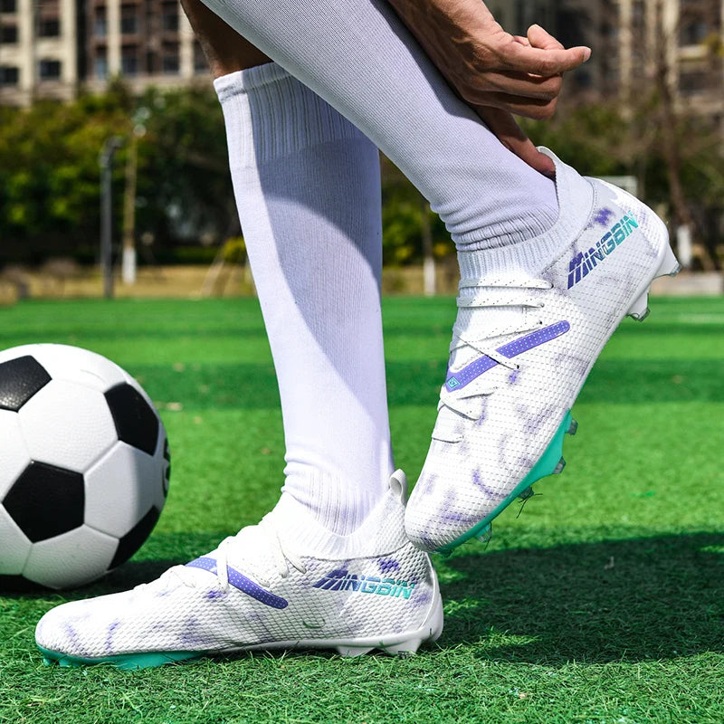 Botas de fútbol de césped profesionales para hombre, botines de fútbol con malla transpirable, zapatillas de fútbol juveniles antideslizantes, sneakers masculinas Society Chuteira