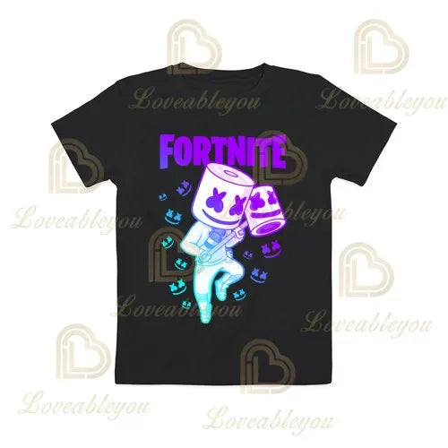 Boys Girls Cartoon T-shirt Fortnite Tshirt Battle Royale 3D 3 To 14 Years Victory Royale Game Kids Tops Teen Clothes