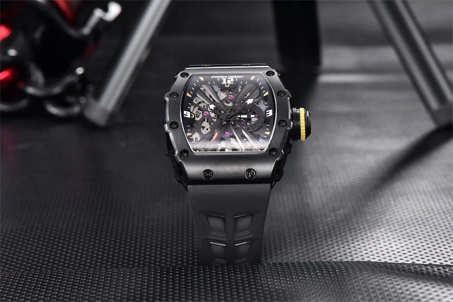 PAGANI DESIGN PD1738 Men Quartz Watches 42MM VH65 Black Case Sapphire Stainless Steel 50M Waterproof Wristwatch Watch for Men
