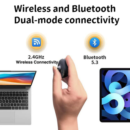 Nova prstanska miška s sledilno kroglico 2.4G+Bluetooth, brezžična miška za daljinsko upravljanje, za kratke videoposnetke/PPT predstavitve/govore/zaslone v vozilu