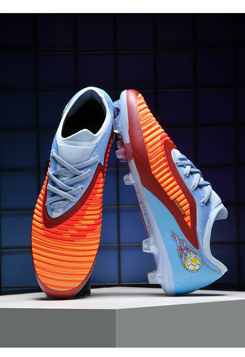 Nouvelles chaussures de football pour hommes, crampons de sport d'extérieur, antidérapantes, à longues pointes, respirantes et confortables pour l'entraînement et les matchs.