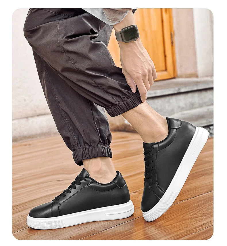 Baskets pour homme, chaussures rehaussantes, semelles rehaussantes, talons hauts de 6 à 10 cm, chaussures en cuir, chaussures de sport, chaussures pour homme