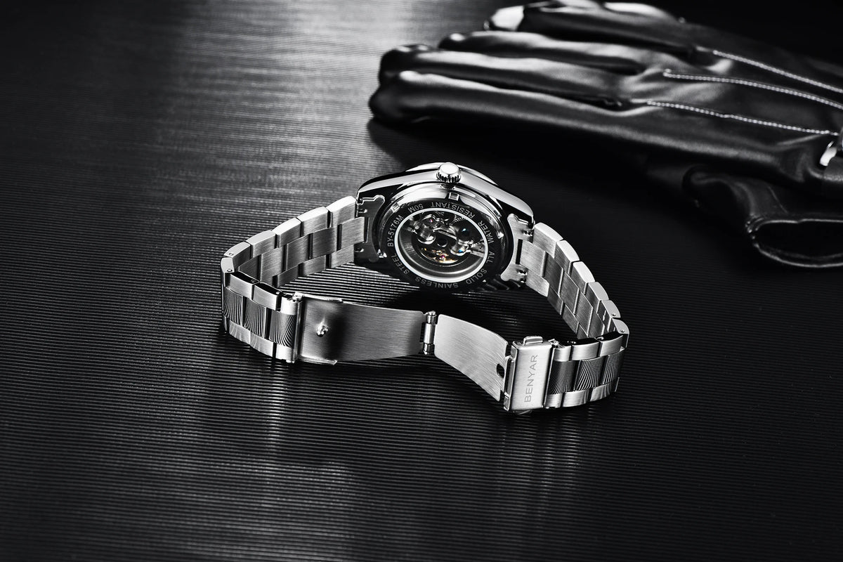 BENYAR – Nuovo orologio da uomo, marchio di lusso, orologio meccanico a carica automatica, impermeabile fino a 50 m, modello sportivo con lancette luminescenti