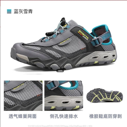 HUMTTO Herren-Wasserschuhe für Outdoor-Trekking, Waten und Aqua-Aktivitäten – atmungsaktive Mesh-Sneaker, schnelltrocknend, knöchelhoch, rutschfest, für Damen und Herren