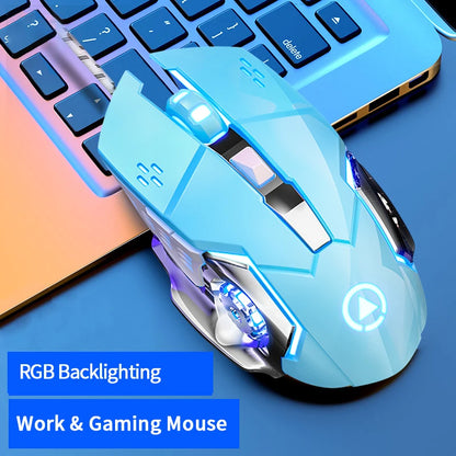 Rato Gaming USB com Fio, 6 Botões, Retroiluminado, Ergonómico, DPI Ajustável, Rato Ótico para PC Gamer e Computador de Secretária