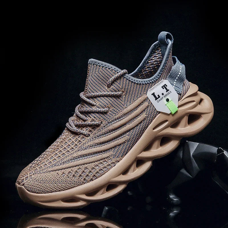 YRZL løbesko til mænd, sorte joggingsko, casual sneakers til udendørs brug, åndbart mesh, let stødabsorbering, sorte tennissko til kvinder