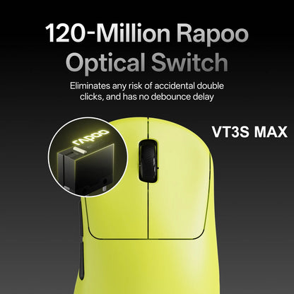 Mouse gaming wireless Rapoo VT3S /VT3S MAX GEN-2, rată de polling wireless True 8K, ultra-ușor, 49g, autonomie a bateriei de până la 750Hr