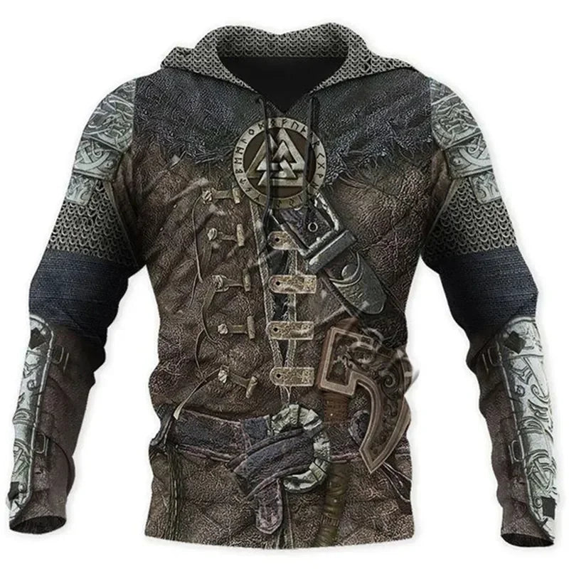 2023 New Autumn Men's Hoodie Wolf Print 3D Sweatshirts Urban Trendy All-Match Oversized Tops Poleron Hooded Clothes Men Clothing