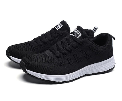 Damen-Flache Schuhe, Schnürschuhe, Freizeitsneaker, Damenschuhe, weiche Zapatos Mujer, große Größen
