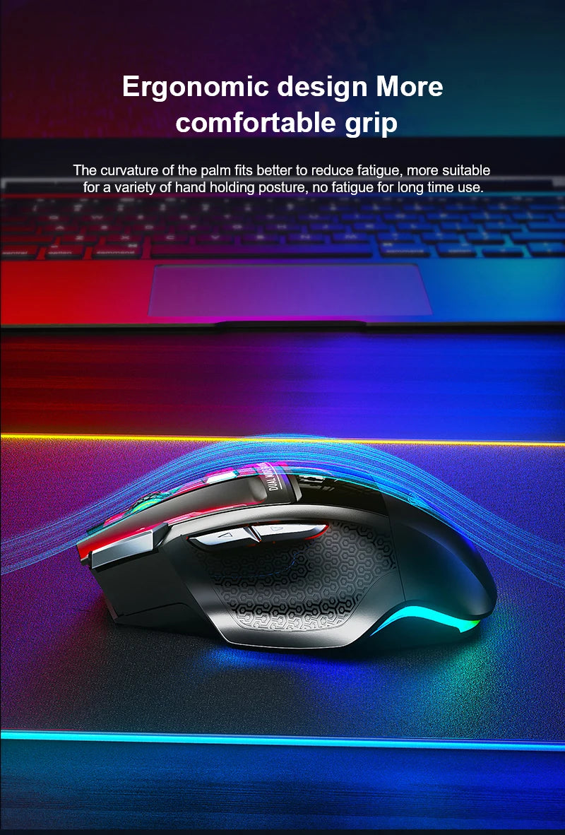 Mysz gamingowa AULA SC550 2.4G, bezprzewodowa mysz z makrami, podświetleniem RGB i ergonomiczną konstrukcją, mysz e-sportowa, akcesoria do PC