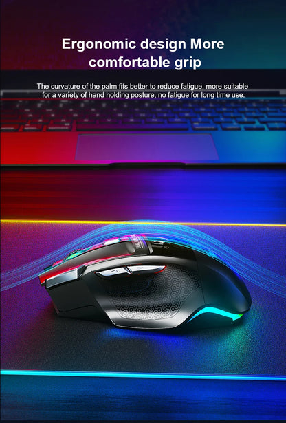 Mysz gamingowa AULA SC550 2.4G, bezprzewodowa mysz z makrami, podświetleniem RGB i ergonomiczną konstrukcją, mysz e-sportowa, akcesoria do PC