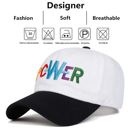 Unisex PCWER Letter Embroidery Baseball Caps Spring Autumn Outdoor Adjustable Casual Hats Dad Hat Sunscreen Hat