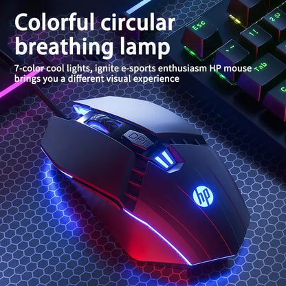 HP M1 kabelgebundene Gaming-Maus, weiß beleuchtet, E-Sports-Maus, USB, für Gaming, Büro, Desktop und Laptop