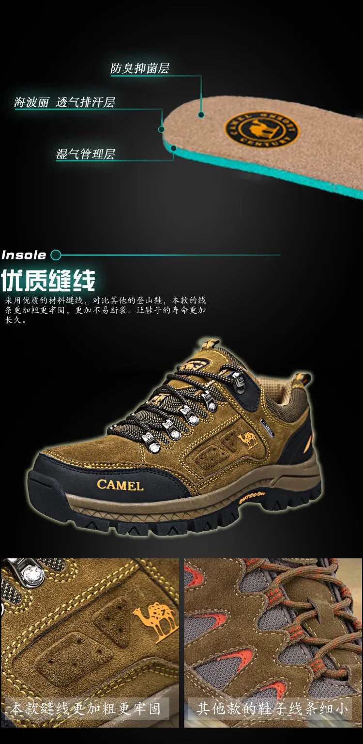 Herren-Wanderschuhe aus Veloursleder, Outdoor-Trail-Trekking-Sneaker, rutschfeste, atmungsaktive Kletterschuhe für Herren, Bergsportschuhe