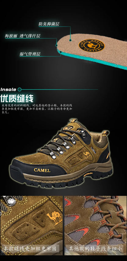 Herren-Wanderschuhe aus Veloursleder, Outdoor-Trail-Trekking-Sneaker, rutschfeste, atmungsaktive Kletterschuhe für Herren, Bergsportschuhe