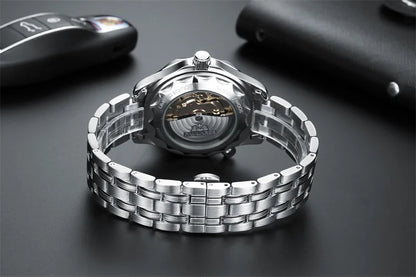 Luxury Automatic Watch for Men Stainless Steel Waterproof Calendar Mechanical Watches Fashion Casual Mens Watches Reloj Hombre
