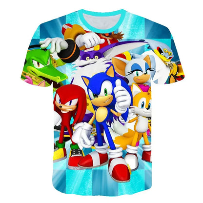 Men T Shirt Women Tee Boys Girls Top Adults Children Parent Child quick dry kid Tshirts Sonic Cartoon Anime Game 3D Print Tops