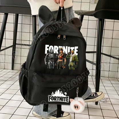 Neuer Fortnite-Cartoon-Rucksack für Jungen und Mädchen, lässige Schultasche mit großem Fassungsvermögen, Studententasche mit Hasenohren, Reiserucksack, Schreibwaren-Geschenk