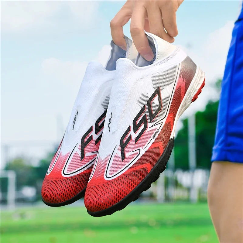 Nouvelles chaussures de football pour hommes, chaussures de sport respirantes, chaussures de futsal antidérapantes, chaussures de football ultralégères, haute tige, haute qualité, pour match en extérieur