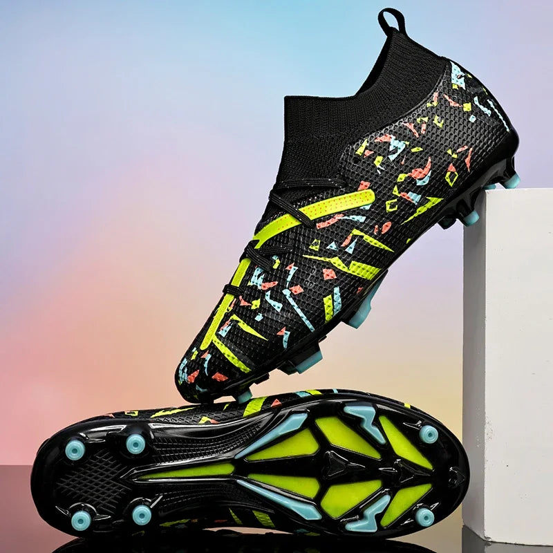 Chaussures de football pour hommes, chaussures de football professionnelles pour l'extérieur, chaussures de match de football, futsal, unisexe, respirantes, crampons d'entraînement, antidérapantes pour gazon
