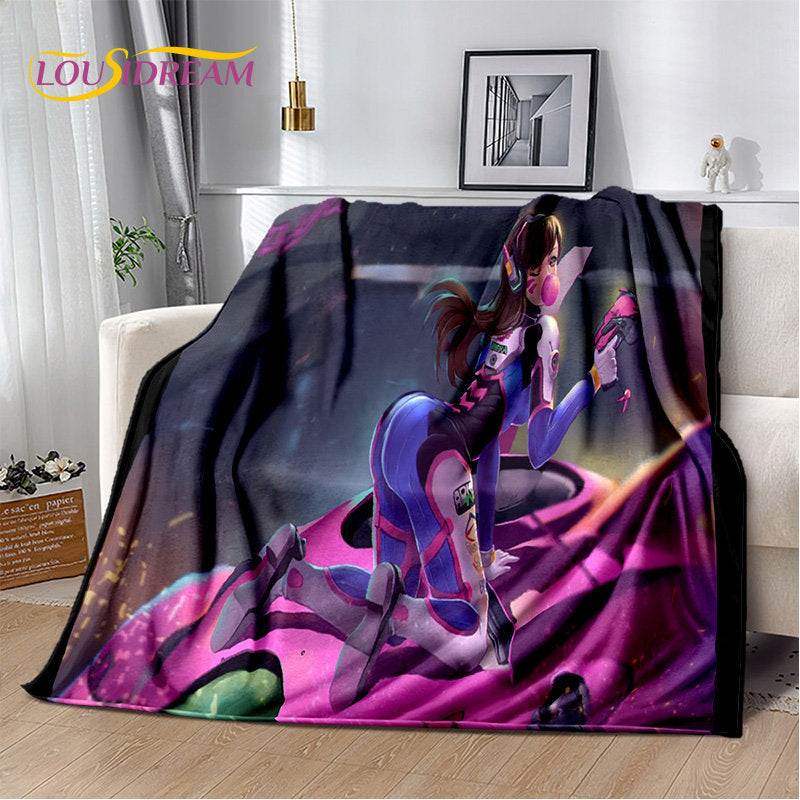 Overwatch Game Gamer DVA  Reaper Soft Plush Blanket,Flannel Blanket Throw Blanket for Living Room Bedroom Bed Sofa Picnic Kid 3D
