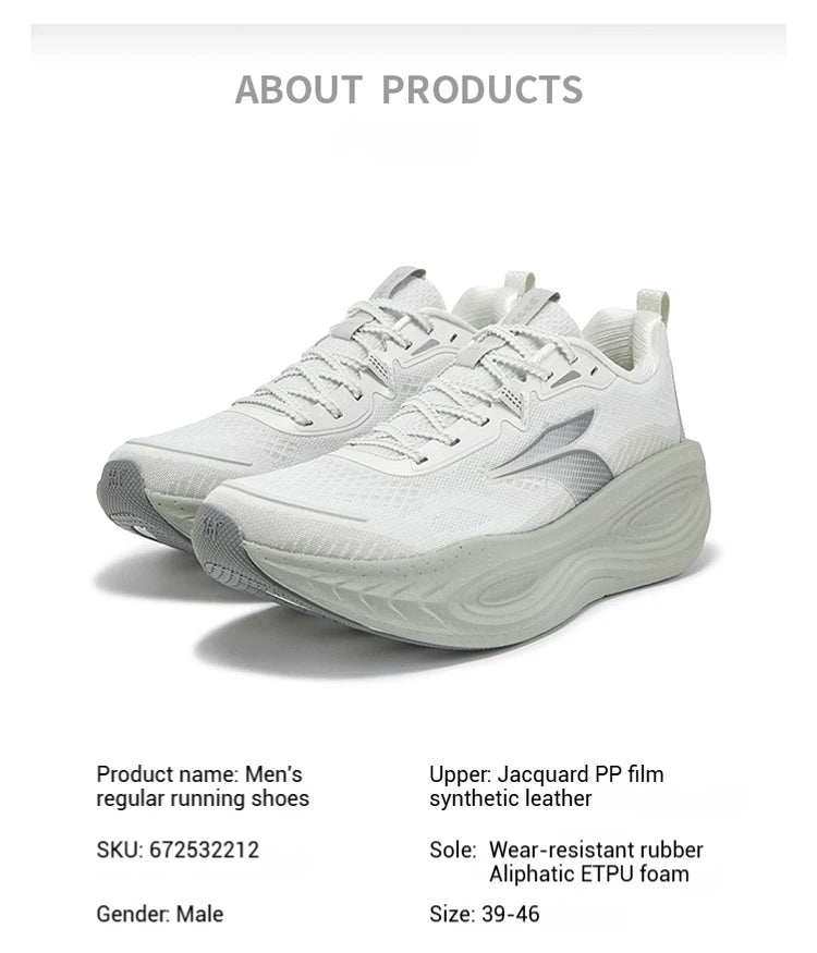 361 Degrees PopBlaze 5 Herren-Laufschuhe, neue Dämpfung, dicke Sohle, atmungsaktiv, rutschfest, Outdoor-Jogging-Sneaker für Herren 672532212