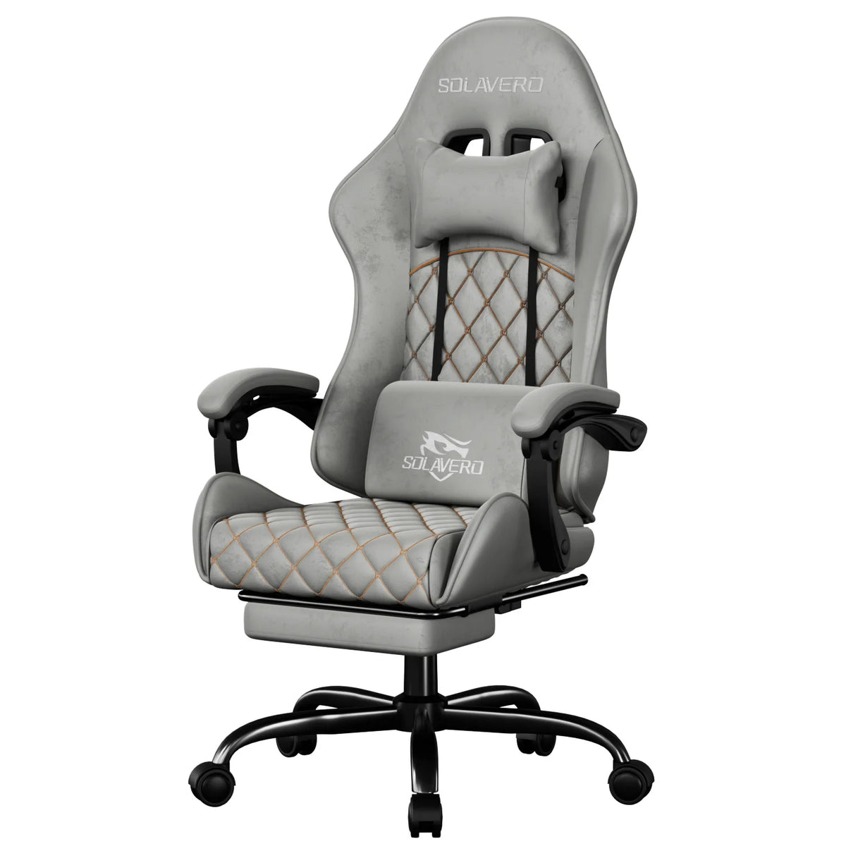 Ergonomic Massage Gaming Chair with Fabric Comfort, Adjustable Computer Office Chair, 360° Swivel Reclining Game Chair with Headrest & Lumbar Support