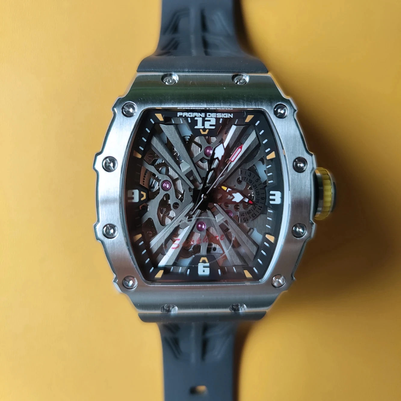 PAGANI DESIGN PD1738 Men Quartz Watches 42MM VH65 Black Case Sapphire Stainless Steel 50M Waterproof Wristwatch Watch for Men