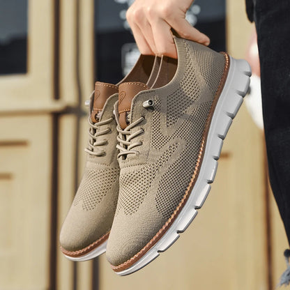 New men's large-sized casual shoes - Fly-Weave mesh breathable sports shoes, lightweight and slip-resistant men's shoes