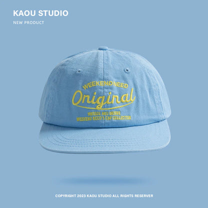 Baseball Cap Spring and Autumn Soft Top Embroidery Men and Women All-Matching Street Tide Brand Peaked Cap Wide Brim Sunshade