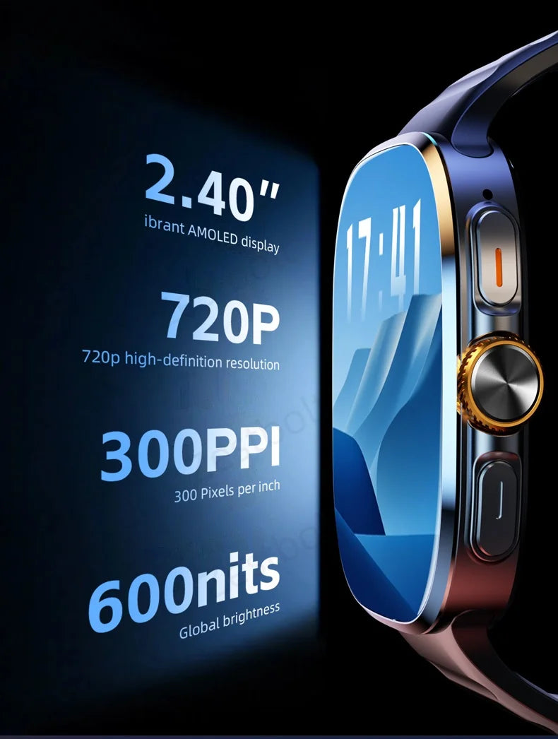 M99 Smartwatch 5G With 2.4inch Amoled Screen 900W Rotating Camera WIFI GPS Position Compass NFC Bluetooth Smart Watch Men Women