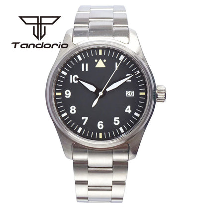 Tandorio 39mm Diving Pilot Automatic Watch for Men NH35/PT5000/Miyota8215 Movement AR Sapphire Crystal 20BAR Waterproof Luminous
