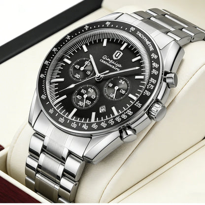 Luxury Brand Men Quartz Watch Waterproof Luminous Stainless Steel Men's Watches 24 Hours Chronograph Date Business Watch For Man