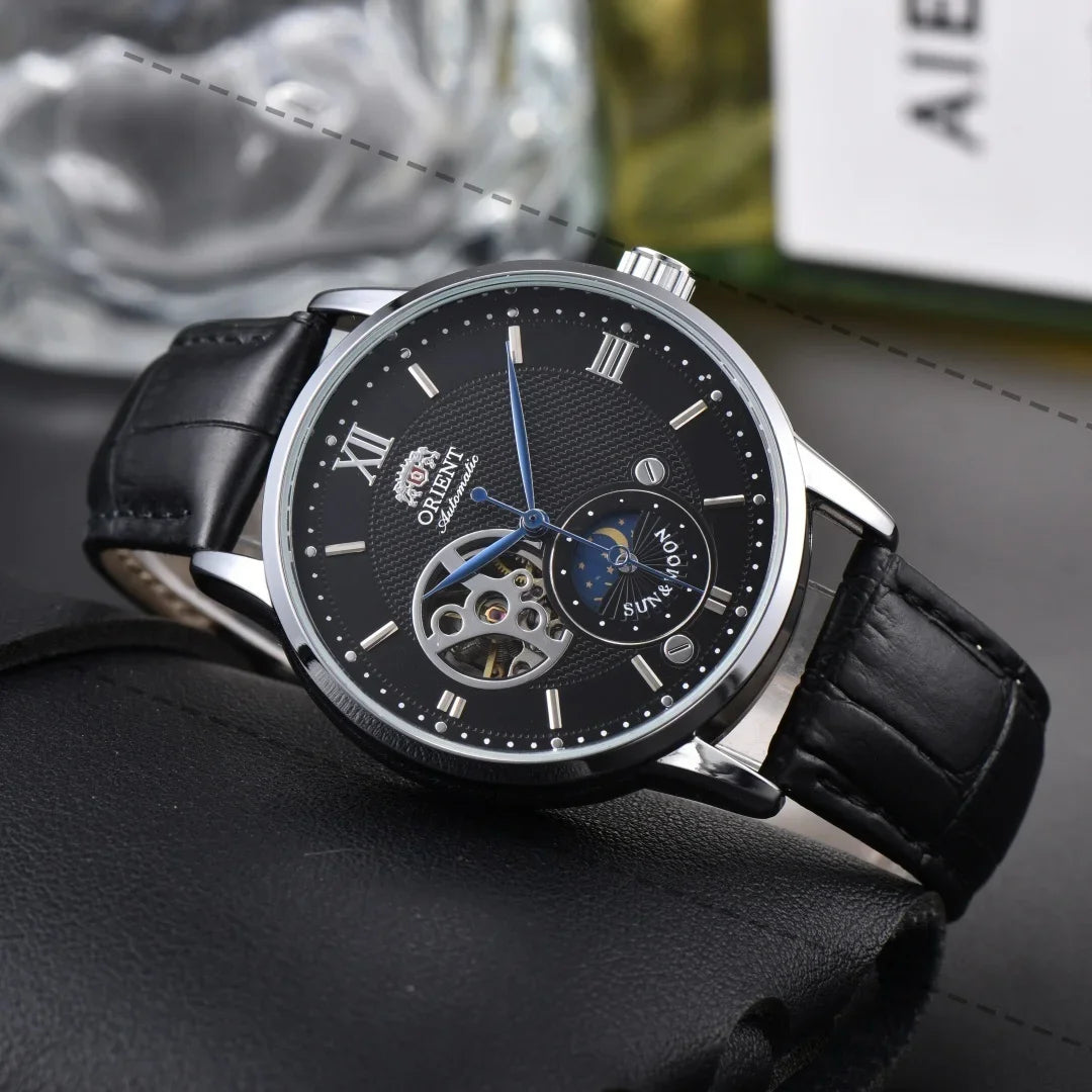 118A StoreOrient Series Sports Sun, Moon, and Stars Skeleton Mechanical Men's Sports Watch Full Functionality World Time