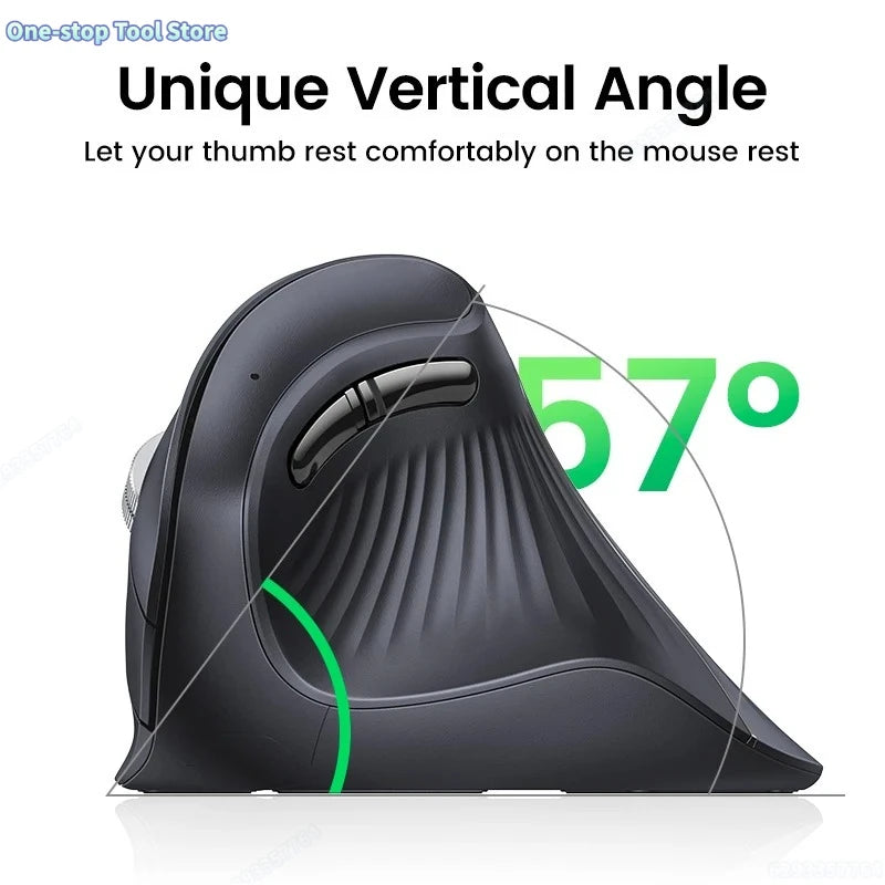 Langaton Bluetooth 5.0 2.4G -hiiri, ergonominen, 4000DPI, 6 hiljaista painiketta, MacBookille, tableteille, kannettaville tietokoneille ja PC:lle