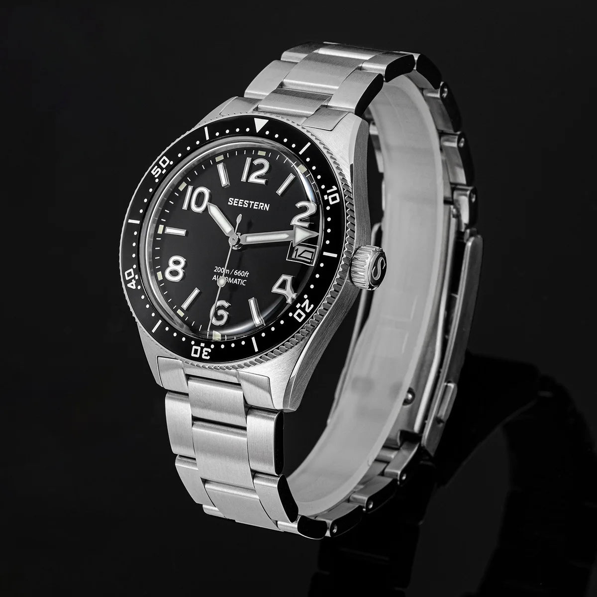SEESTERN Diver Men Watch Automatic Mechanical Wristwatches NH35 Movement Ceramic Bezel 20Bar Waterproof Sapphire Luminou S434-2