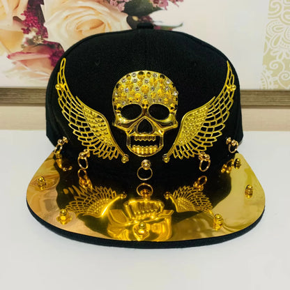 "New Punk Hip-Hop Rivet Cap, Street Style Baseball Cap with Studs for Men & Women, Stage Performance Hat"