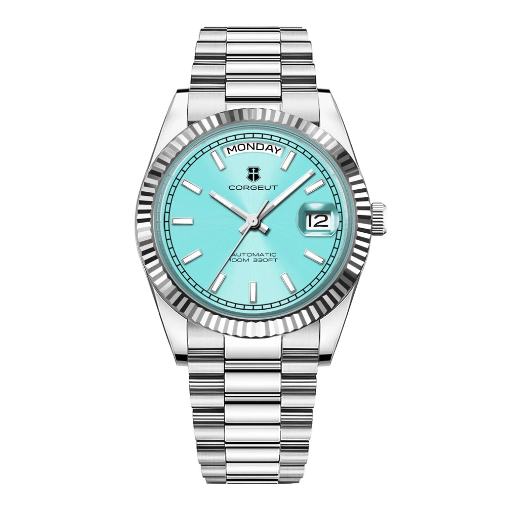 Luxury Corgeut 36MM Men Watch ST1644 Automatic Mechanical Wristwatch Sapphire Relogio Masculino 10BAR Day Swim dress Watches
