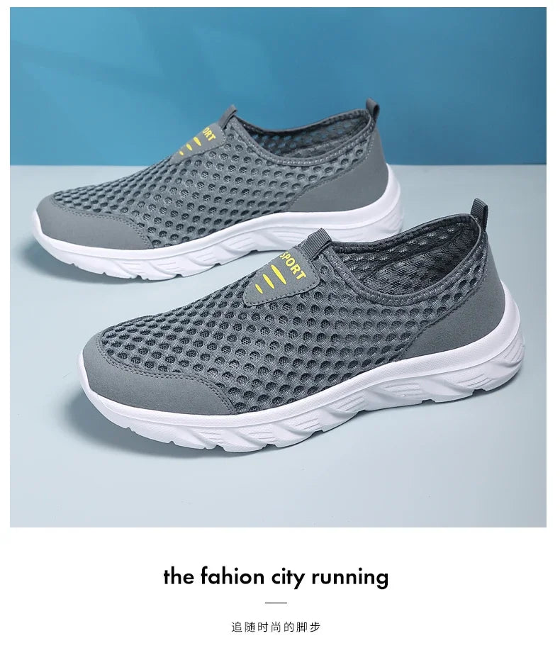 YRZL Lightweight Men's Casual Shoes, Breathable Slip-On Male Casual Sneakers, Anti-Slip Men's Flats, Outdoor Walking Shoes Size 39-46